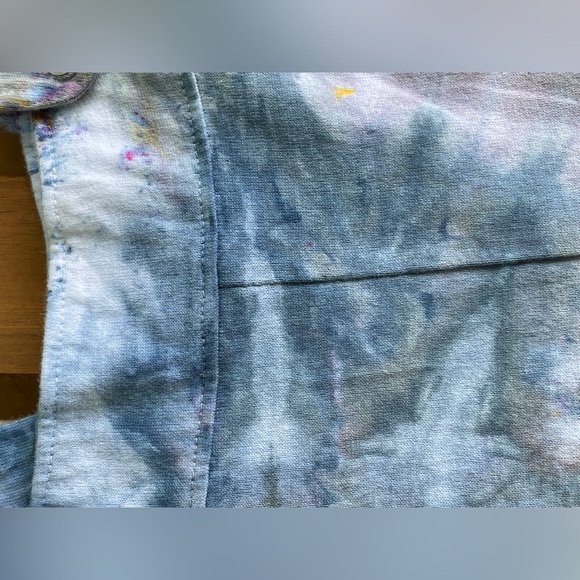 Boho Baby: One of a Kind Iced Dyed Overalls Romper 24m Blue/Green/Brown/Purple - Picture 13 of 14